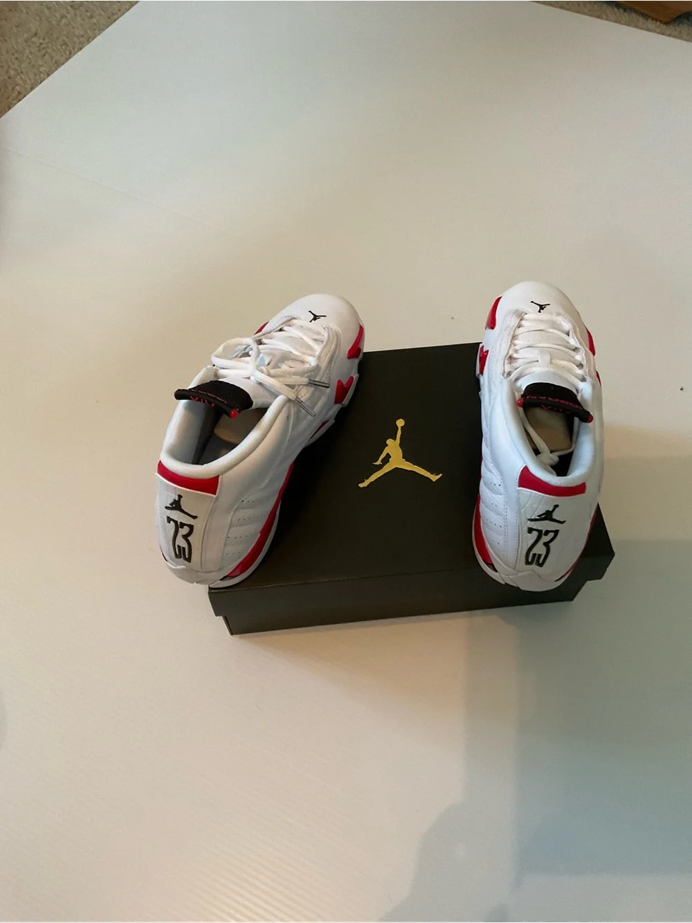 Nike Air Jordan 14 Retro (GS) White With Varsity Red Accents NEW